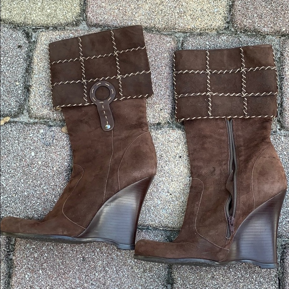 Vince Camuto Patchwork Suede Boots - image 4
